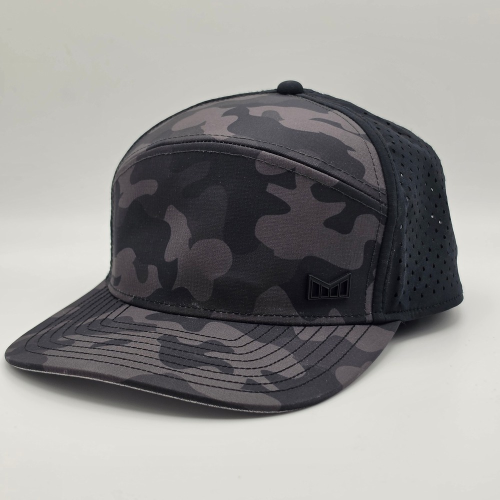 Melin Trenches Icon Hydro Hat Mens M/L Black Camo Performance Snapback Cap